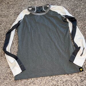 Demarini medium gray‎ white long sleeve fitted shirt athletic training